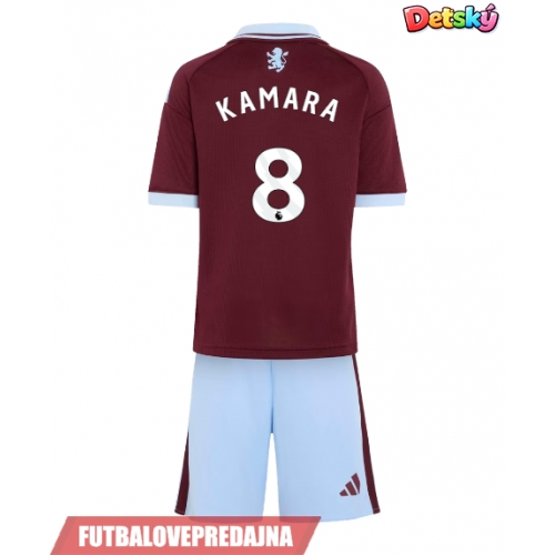 Lacne Dětský Futbalové dres Aston Villa Boubacar Kamara #8 2026-27 Krátky Rukáv - Domáci (+ trenírky)